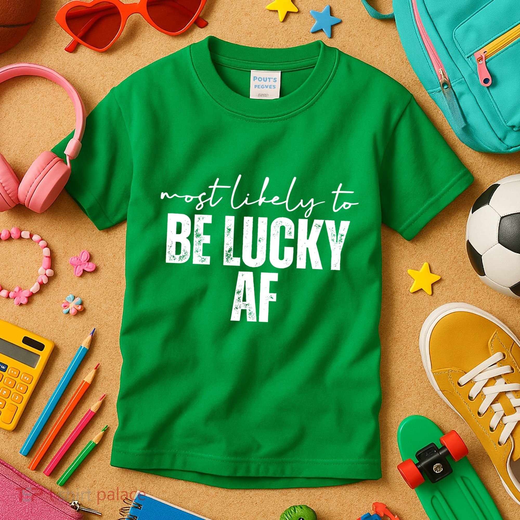 Most Likely To Be Lucky Af St Patricks Day Kids T-Shirt