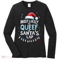 Most Likely To Queef On Santas Lap Offensive Christmas Women's Long Sleeve Shirt thumb 0
