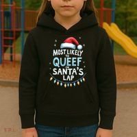 Most Likely To Queef On Santas Lap Offensive Christmas Kids Hoodie thumb 3