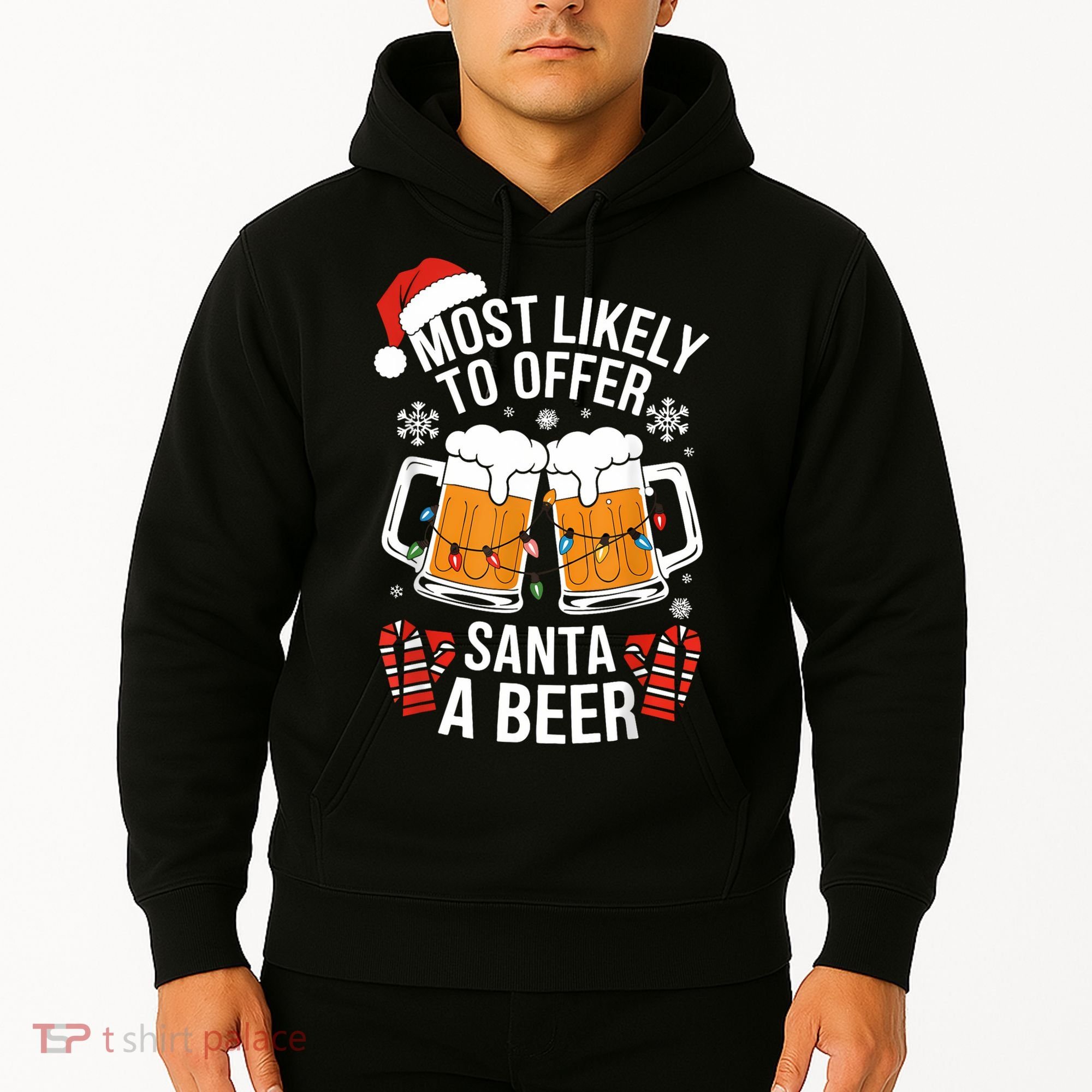 Most Likely To Offer Santa A Beer Christmas Drinking Hoodie