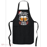 Most Likely To Offer Santa A Beer Christmas Drinking Apron thumb 0