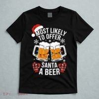 Most Likely To Offer Santa A Beer Christmas Drinking T-Shirt thumb 5