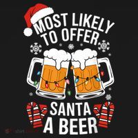 Most Likely To Offer Santa A Beer Christmas Drinking Mousepad thumb 1