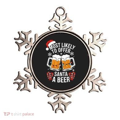 Most Likely To Offer Santa A Beer Christmas Drinking Ornament
