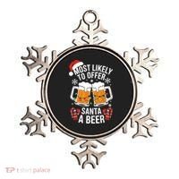 Most Likely To Offer Santa A Beer Christmas Drinking Ornament thumb 0