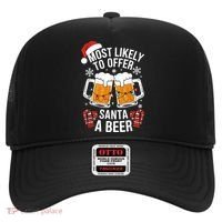 Most Likely To Offer Santa A Beer Christmas Drinking Hat thumb 0