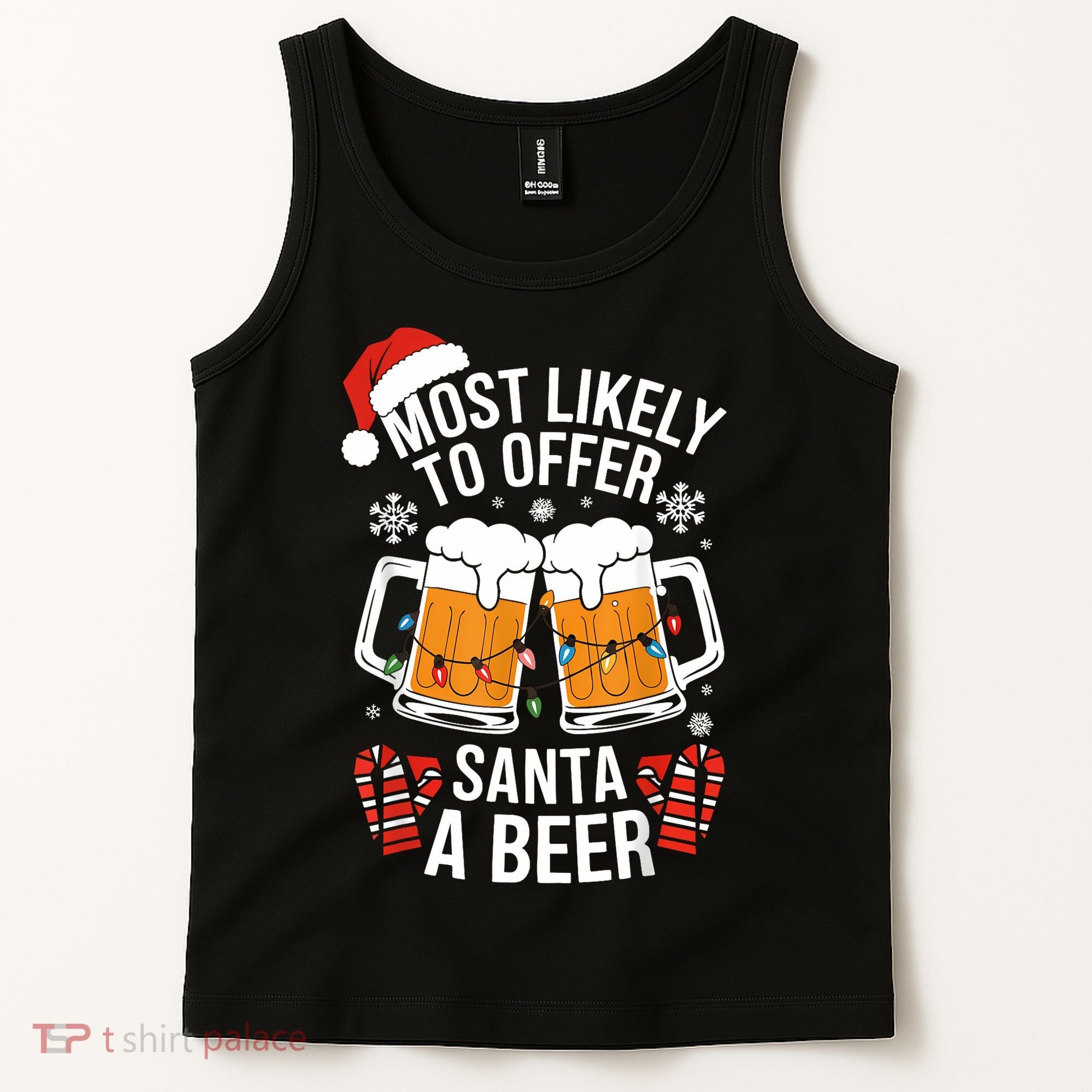 Most Likely To Offer Santa A Beer Christmas Drinking Tank Top