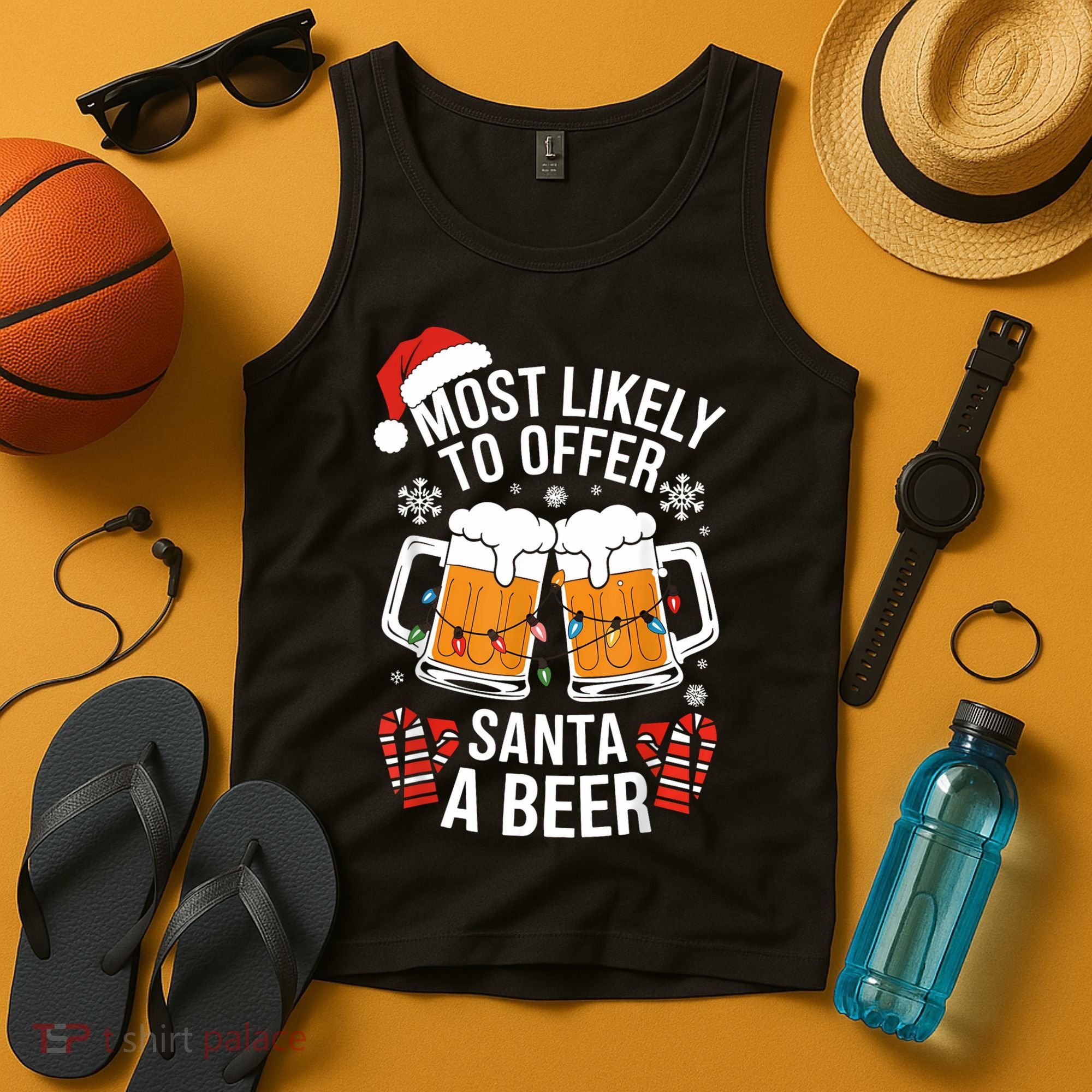 Most Likely To Offer Santa A Beer Christmas Drinking Tank Top