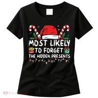 Most Likely To Forget The Hidden Presents Family Christmas Women's T-Shirt thumb 0