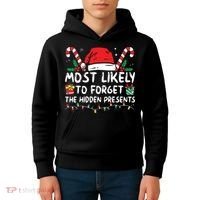 Most Likely To Forget The Hidden Presents Family Christmas Kids Hoodie thumb 4