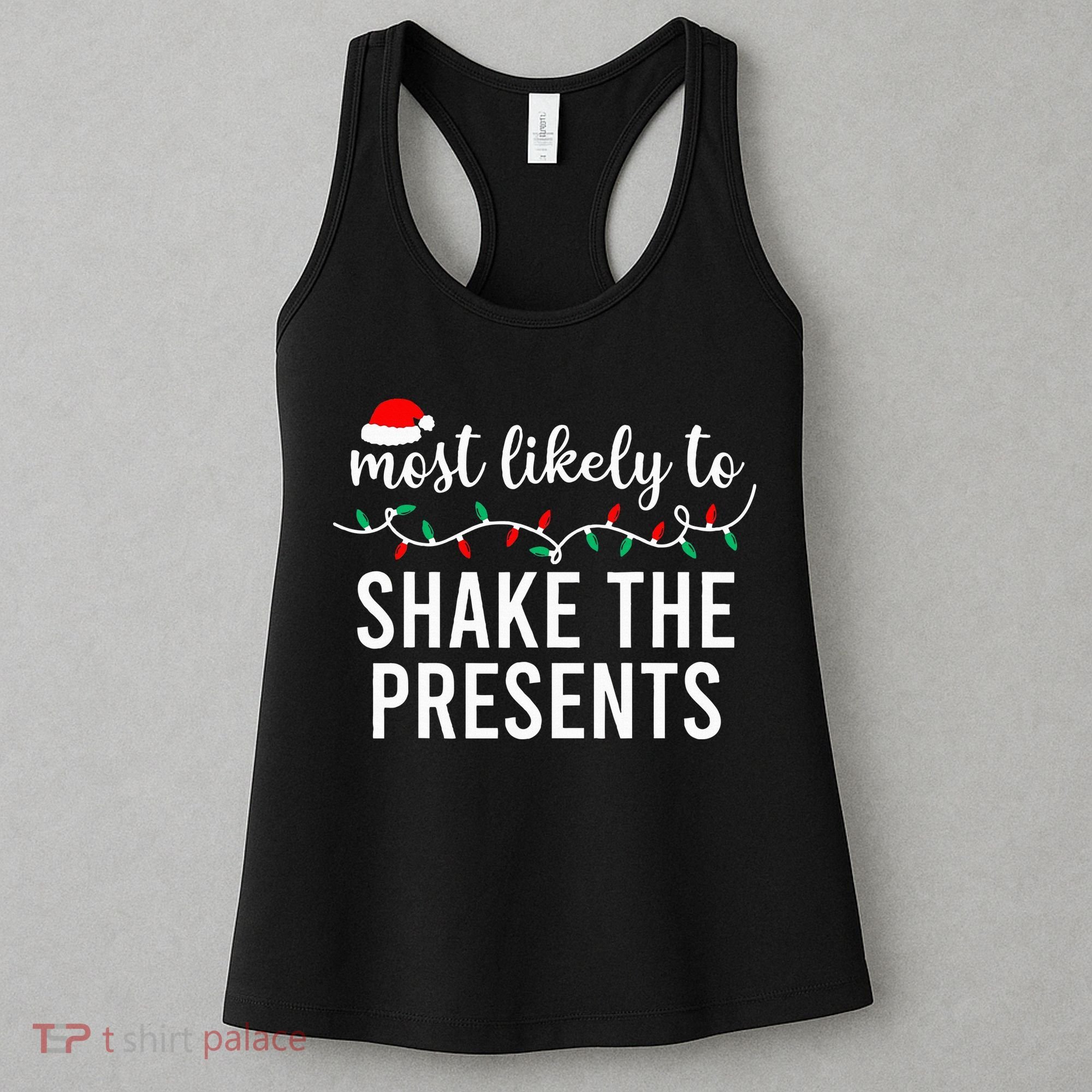 Most Likely To Christmas Matching Family Pajamas Funny Women's Tank Top