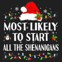 Most Likely To Start All The Shenanigans Funny Christmas Women's Sweatshirt thumb 2