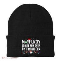 Most Likely To Get Run Over By A Reindeer Christmas Holiday  Beanie thumb 0