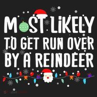 Most Likely To Get Run Over By A Reindeer Christmas Holiday  Beanie thumb 2