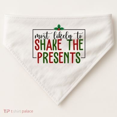 Most Likely To Shake The Presents Christmas USA-Made Doggie Bandana