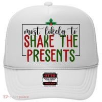 Most Likely To Shake The Presents Christmas Hat thumb 0