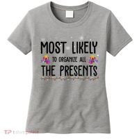 Most Likely To Organize All The Presents Funny Christmas Women's T-Shirt thumb 0