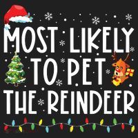 Most Likely To Pet The Reindeer Funny Christmas Golf Towel thumb 3