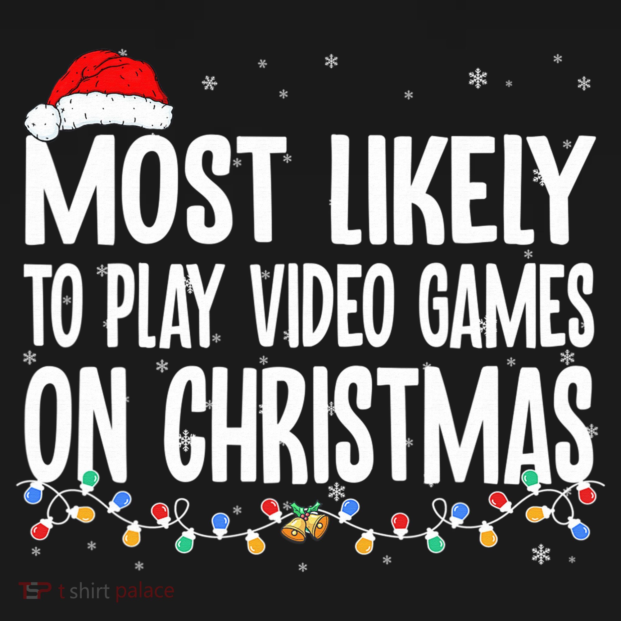 Most Likely To Play Video Games On Christmas Xmas Lights  Women's Hoodie