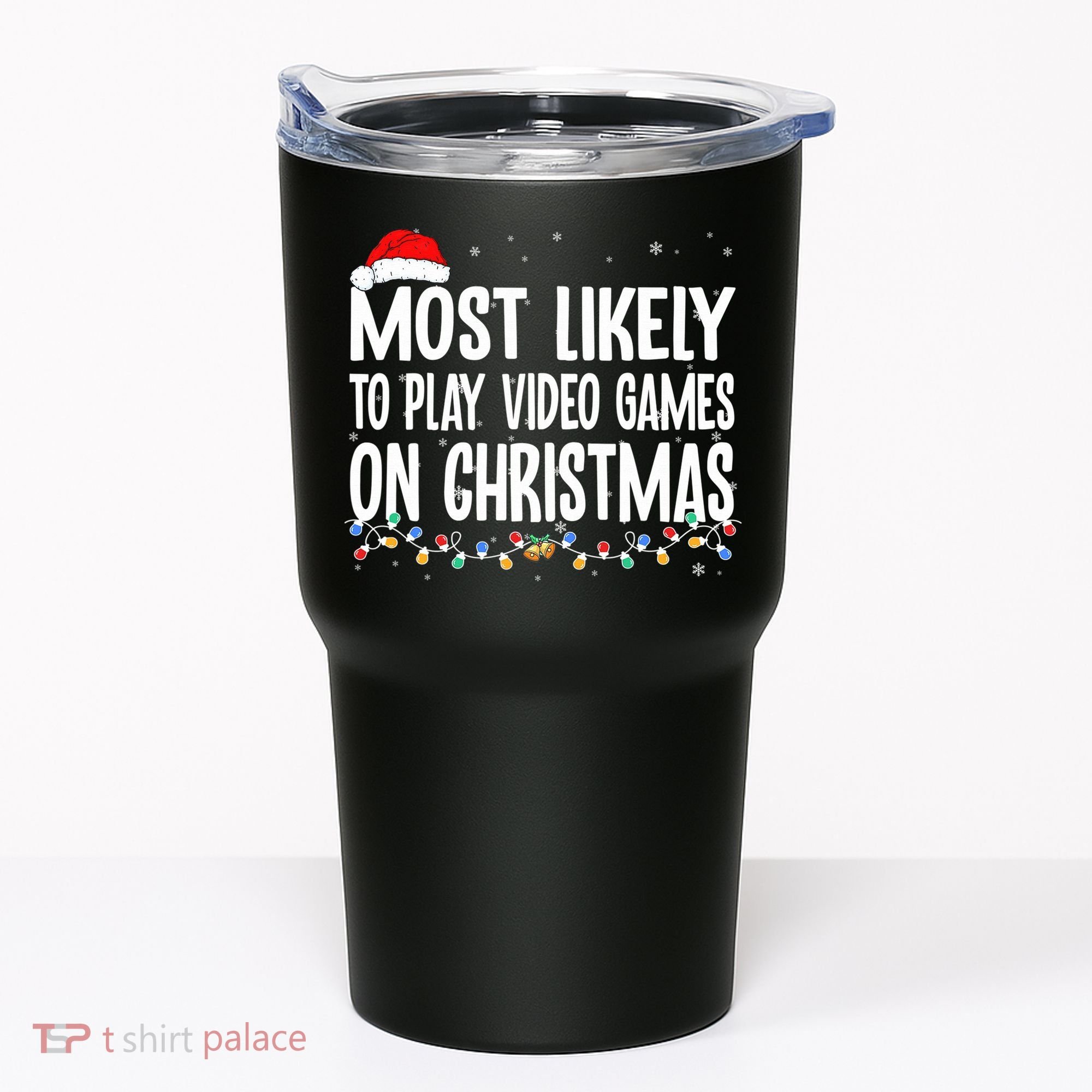 Most Likely To Play Video Games On Christmas Xmas Lights  Tumbler