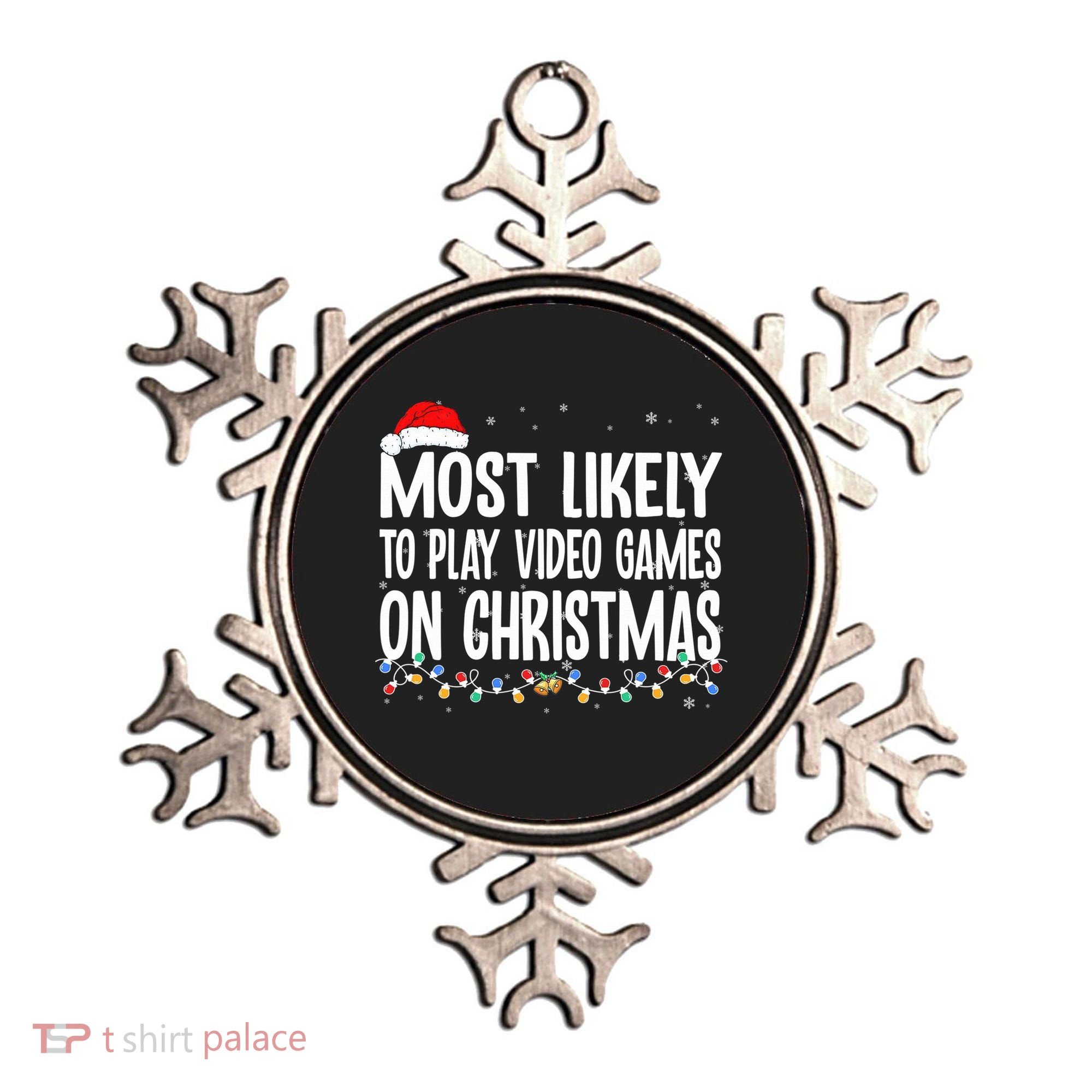 Most Likely To Play Video Games On Christmas Xmas Lights  Ornament