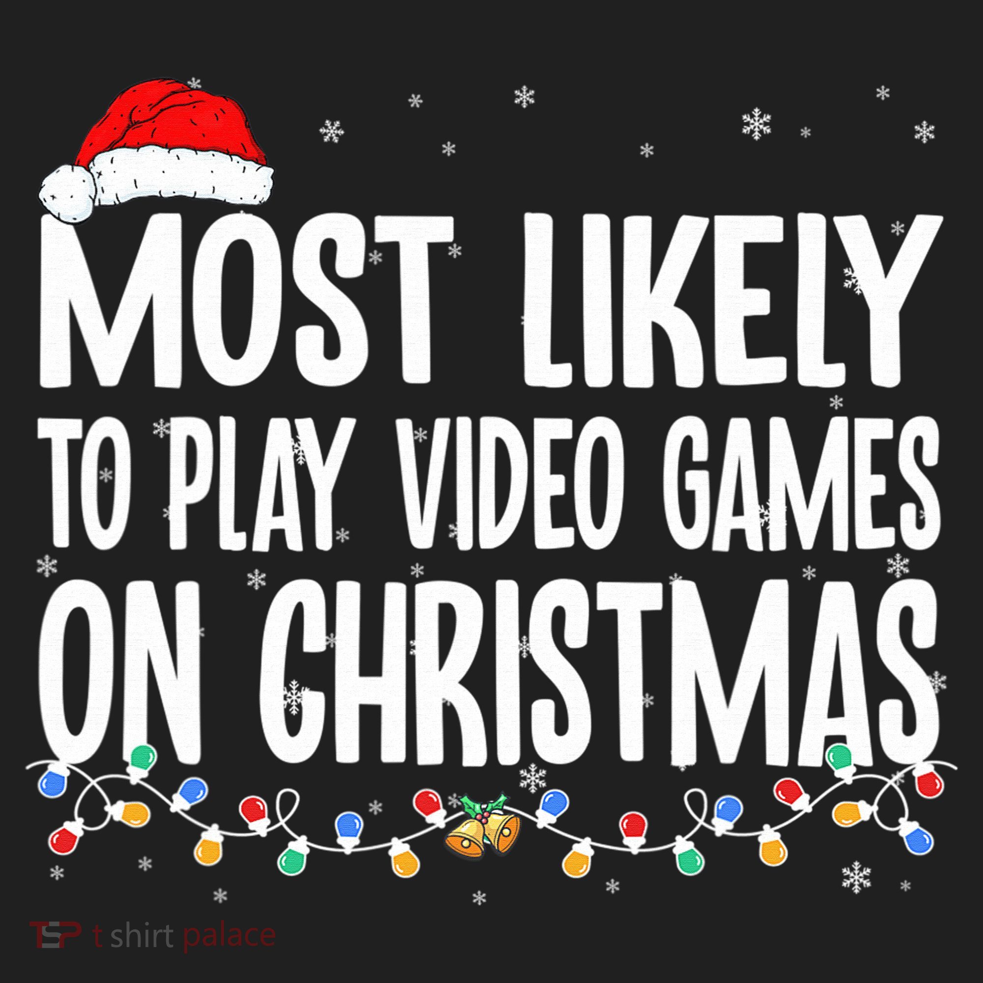 Most Likely To Play Video Games On Christmas Xmas Lights  Hat