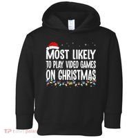 Most Likely To Play Video Games On Christmas Xmas Lights  Toddler Hoodie thumb 0