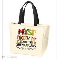 Most Likely To Start The Shenanigans Christmas Family Xmas Tote Bag thumb 3