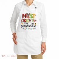 Most Likely To Start The Shenanigans Christmas Family Xmas Apron thumb 2