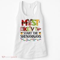 Most Likely To Start The Shenanigans Christmas Family Xmas Women's Tank Top thumb 0