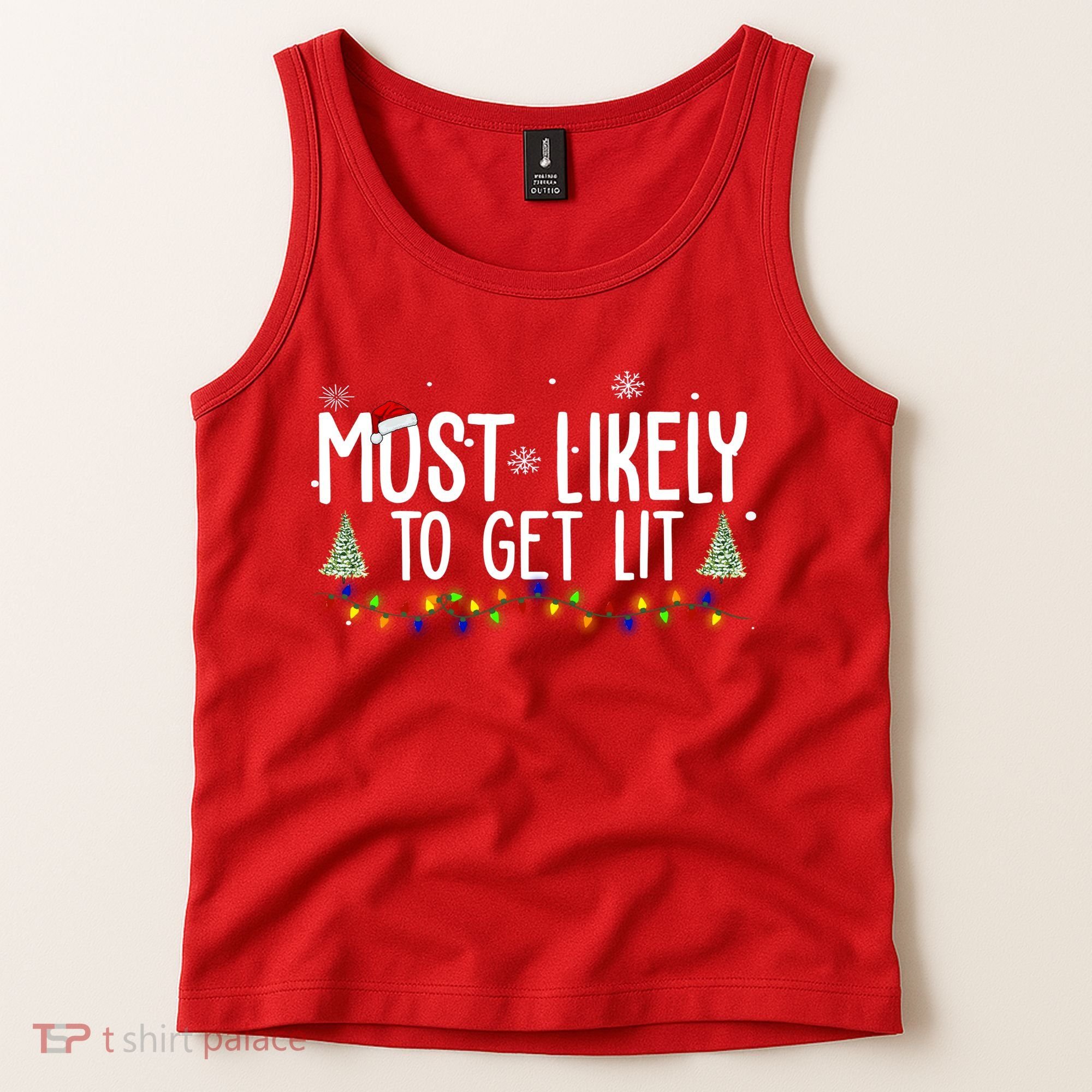 Most Likely To Get Lit Funny Christmas Tank Top