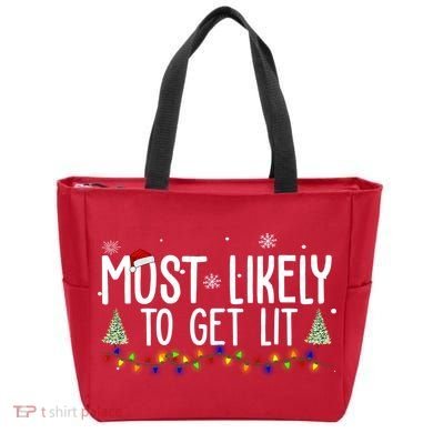 Most Likely To Get Lit Funny Christmas Tote Bag