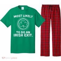 Most Likely To Do An Irish Exit Funny St Patricks Day Pajama Set thumb 0