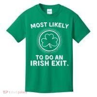 Most Likely To Do An Irish Exit Funny St Patricks Day Kids T-Shirt thumb 0
