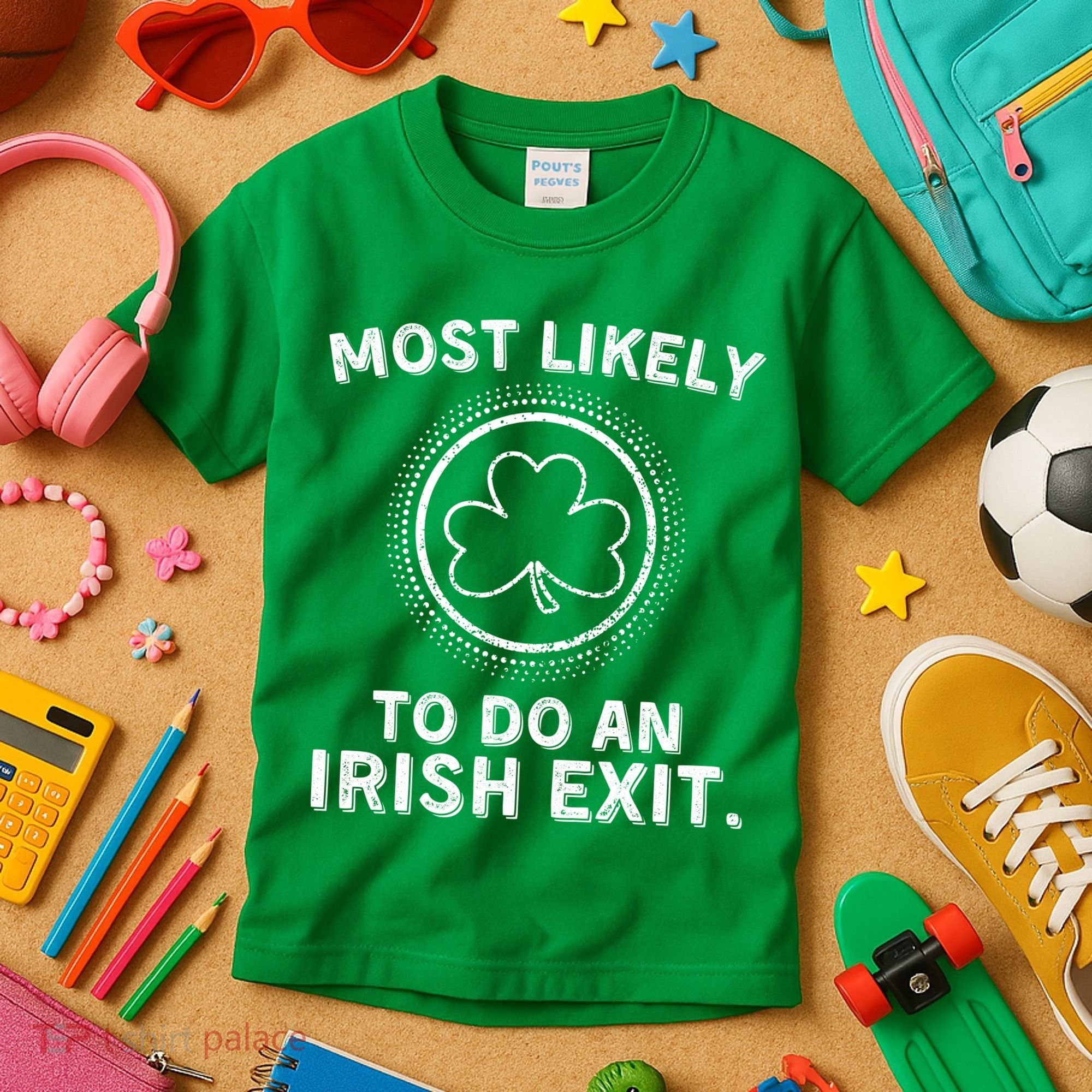 Most Likely To Do An Irish Exit Funny St Patricks Day Kids T-Shirt