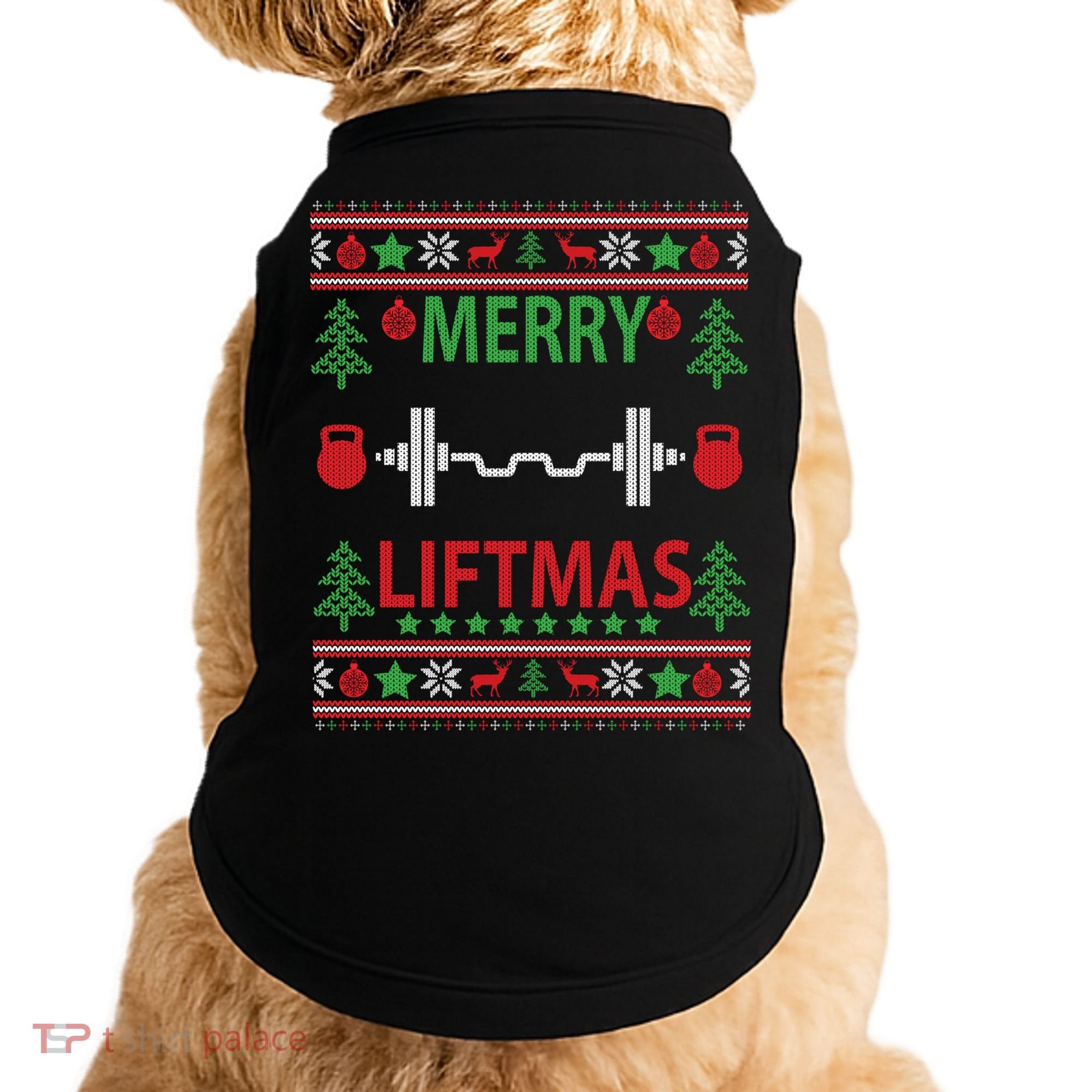 Merry Liftmas Ugly Christmas Sweater Gym Workout Gift Doggie Tank