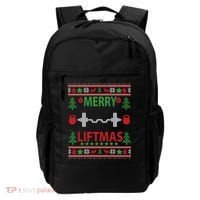 Merry Liftmas Ugly Christmas Sweater Gym Workout Gift Backpack thumb 0