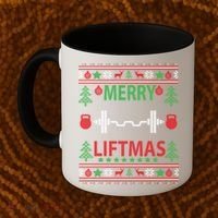 Merry Liftmas Ugly Christmas Sweater Gym Workout Gift Coffee Mug thumb 2