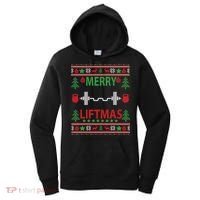 Merry Liftmas Ugly Christmas Sweater Gym Workout Gift Women's Hoodie thumb 0