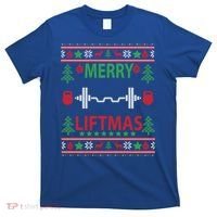 Merry Liftmas Ugly Christmas Sweater Gym Workout Gift T-Shirt thumb 0