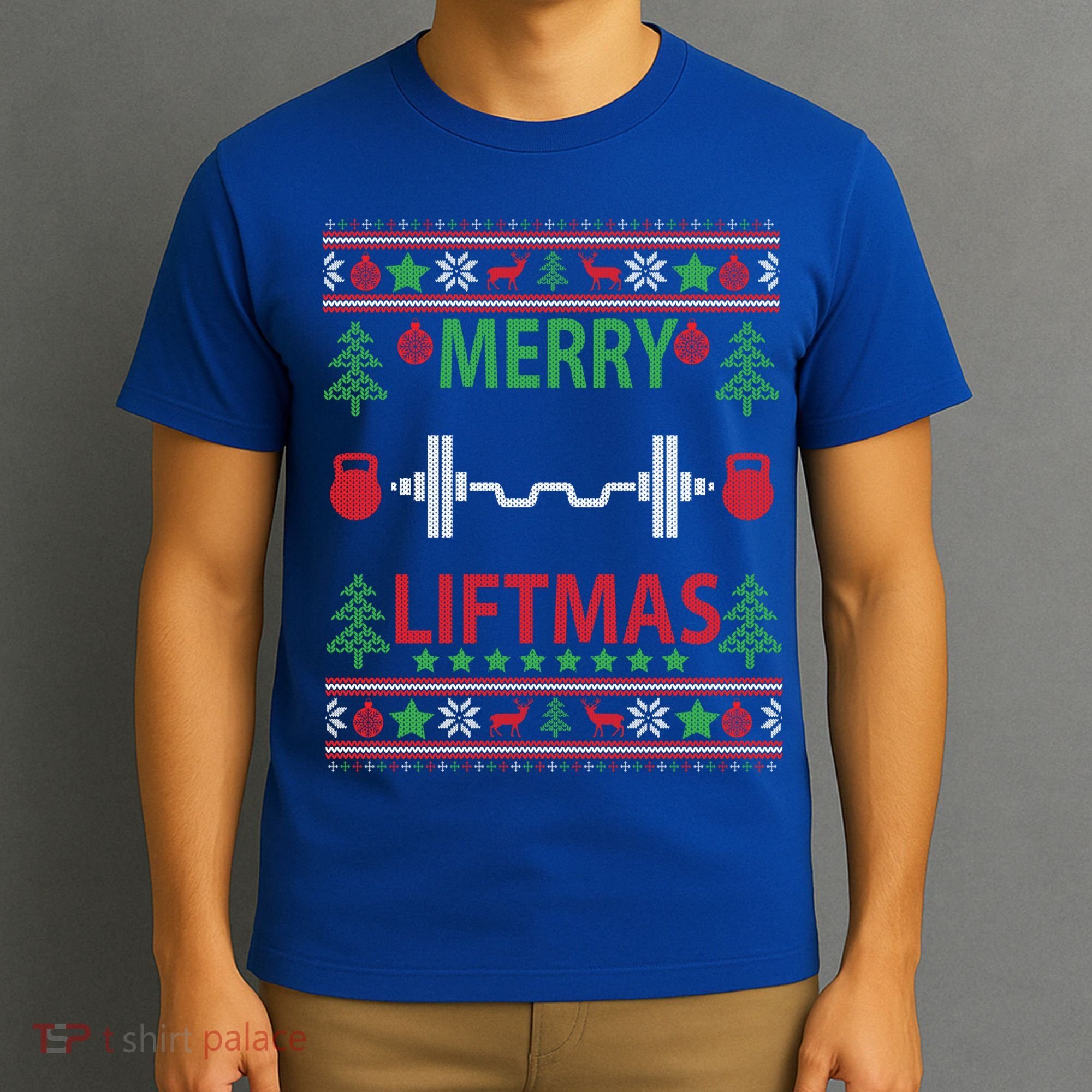 Merry Liftmas Ugly Christmas Sweater Gym Workout Gift T-Shirt