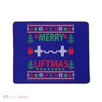 Merry Liftmas Ugly Christmas Sweater Gym Workout Gift Mousepad thumb 0