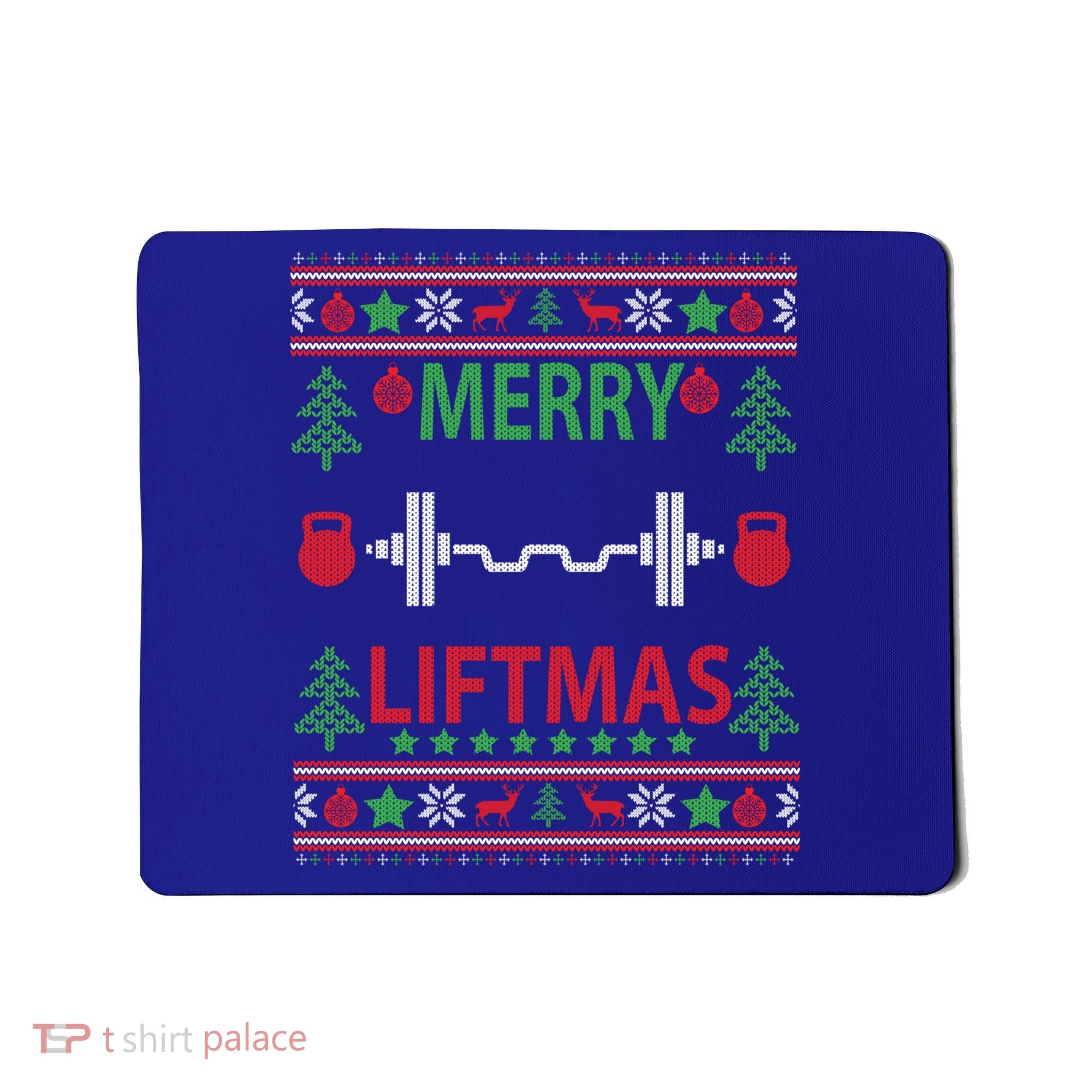 Merry Liftmas Ugly Christmas Sweater Gym Workout Gift Mousepad