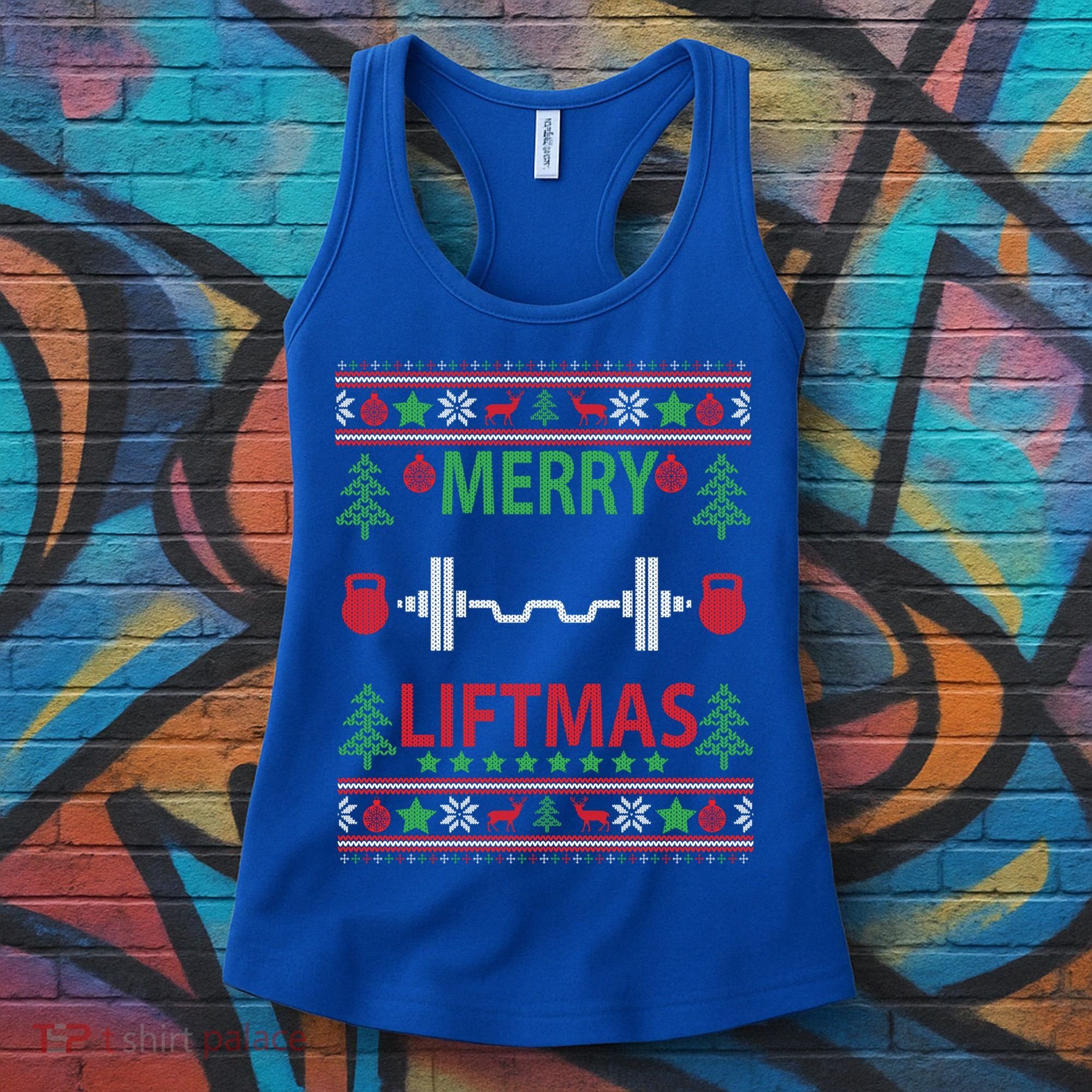 Merry Liftmas Ugly Christmas Sweater Gym Workout Gift Women's Tank Top