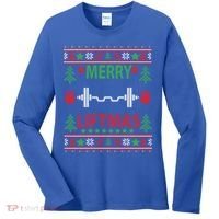 Merry Liftmas Ugly Christmas Sweater Gym Workout Gift Women's Long Sleeve Shirt thumb 0