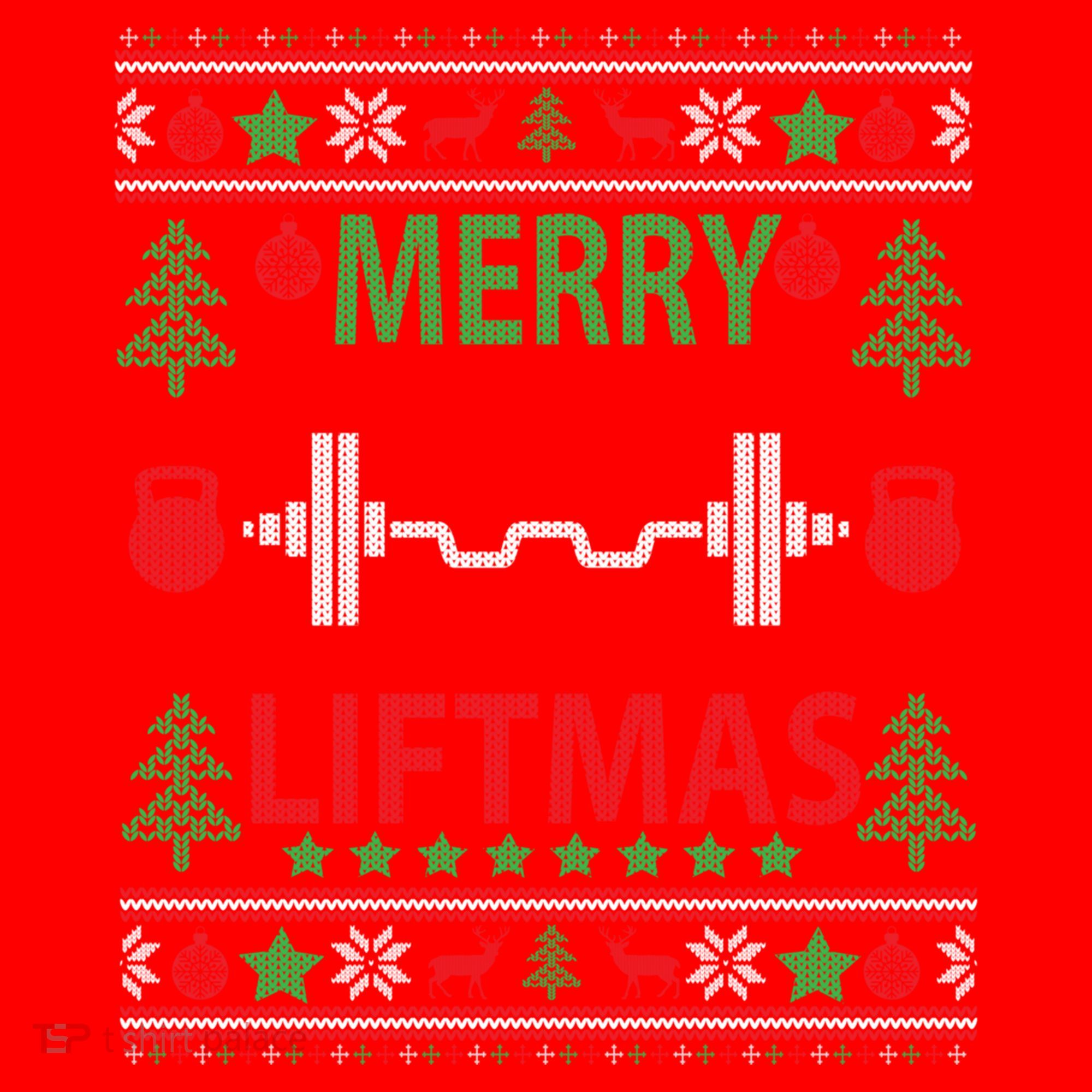 Merry Liftmas Ugly Christmas Sweater Gym Workout Gift Santa Hat