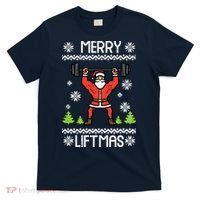 Merry Liftmas Ugly Christmas Xmas Workout Gym Bodybuild T-Shirt thumb 0