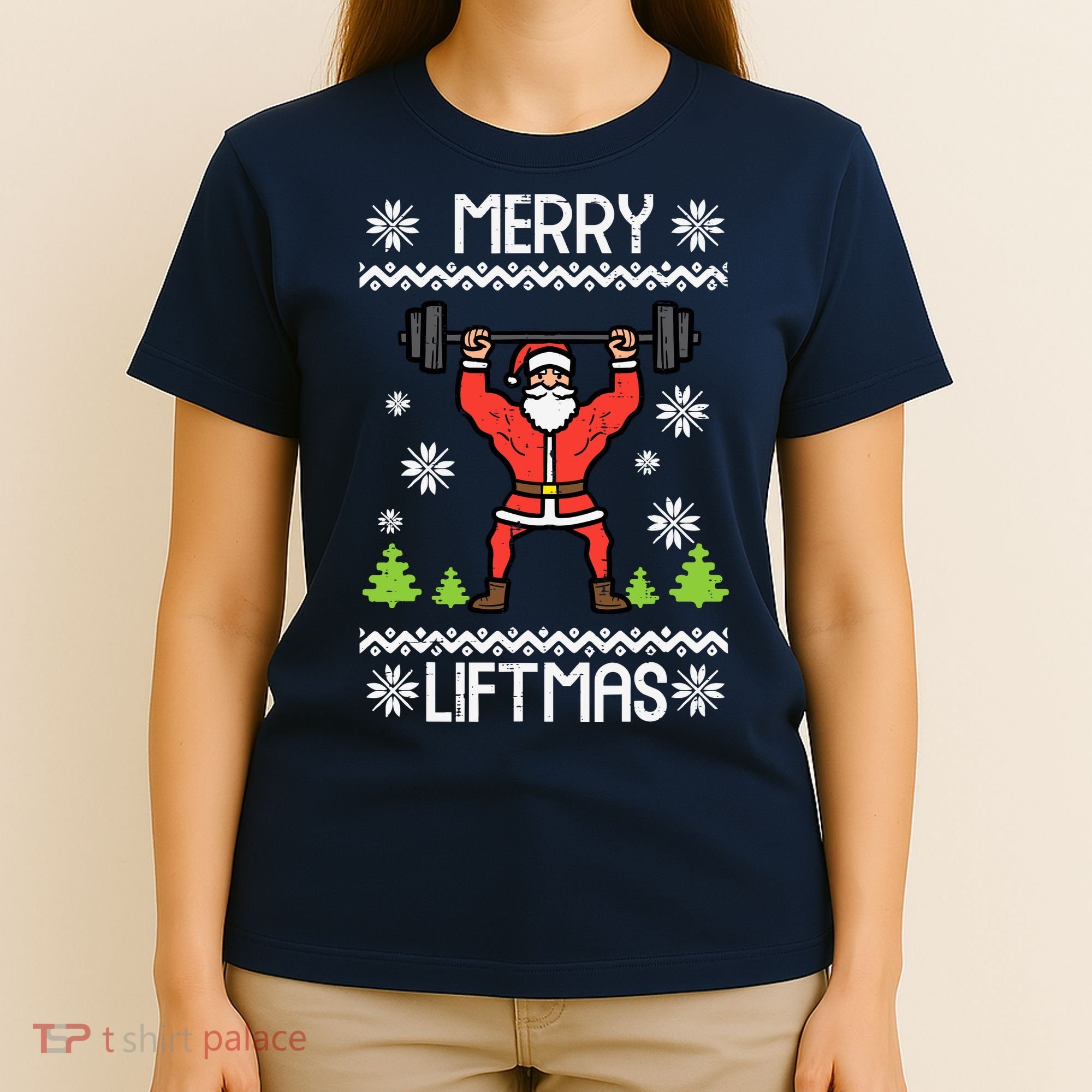 Merry Liftmas Ugly Christmas Xmas Workout Gym Bodybuild T-Shirt