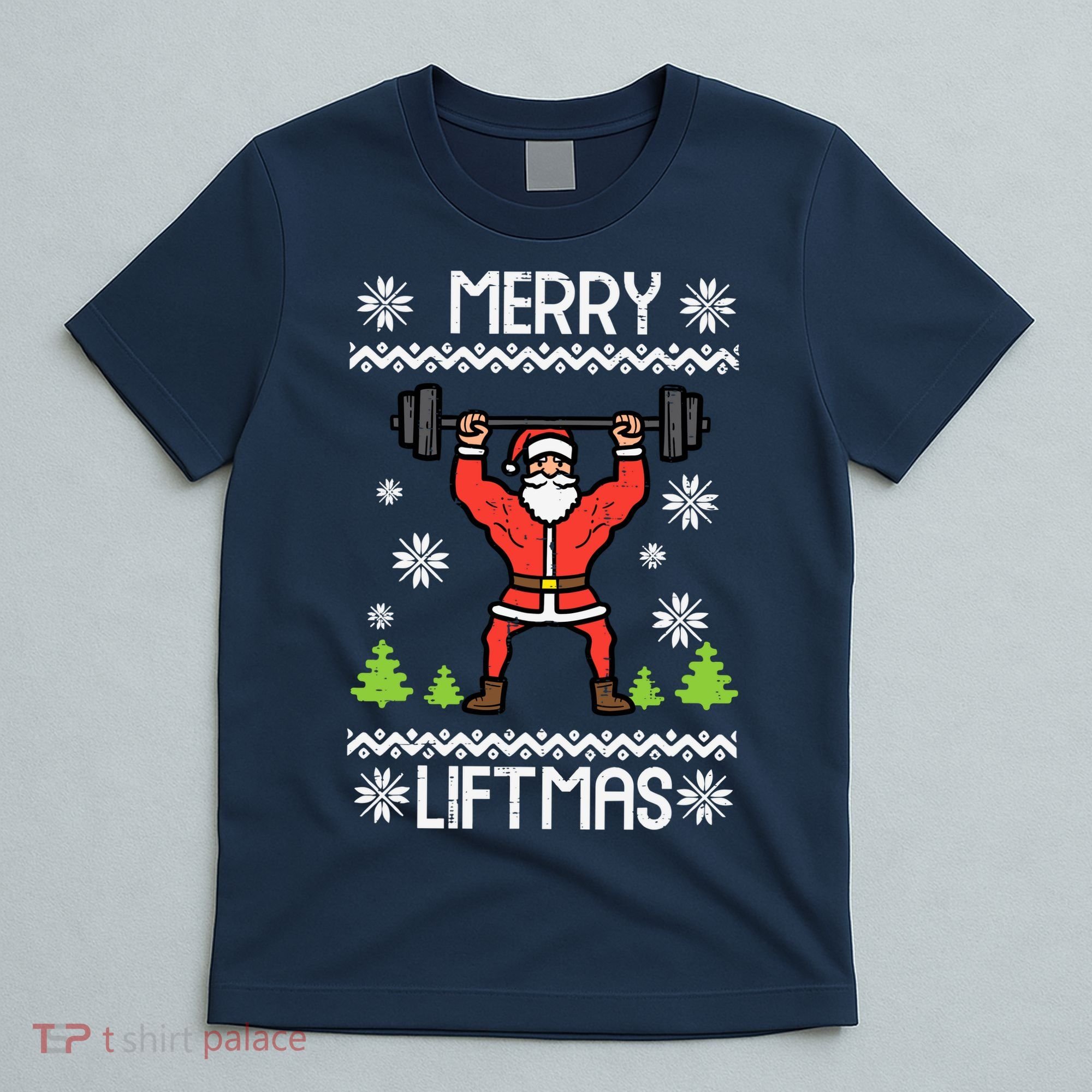 Merry Liftmas Ugly Christmas Xmas Workout Gym Bodybuild T-Shirt