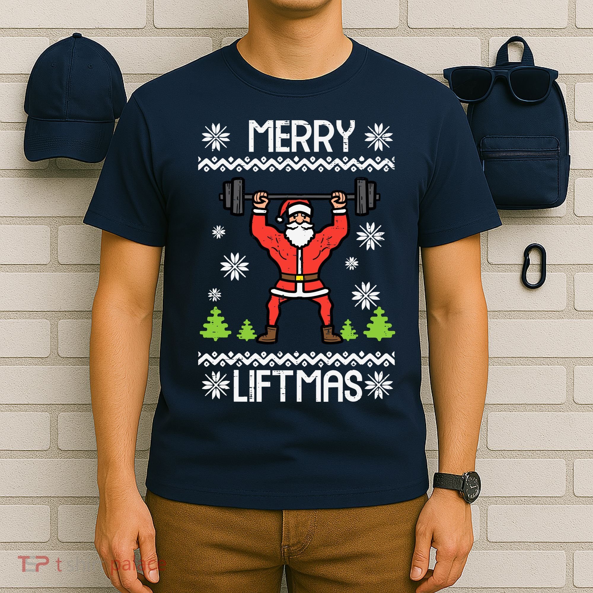 Merry Liftmas Ugly Christmas Xmas Workout Gym Bodybuild T-Shirt